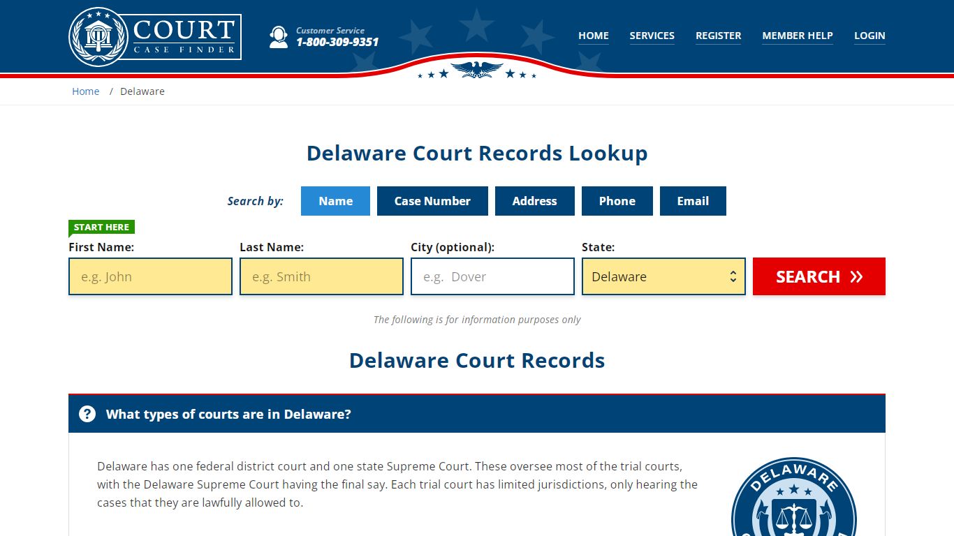 Delaware Court Records Lookup - DE Court Case Search